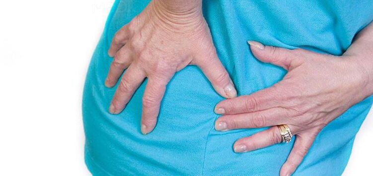 Symptôme d'arthrose de la douleur articulaire de la hanche de divers degrés de force.